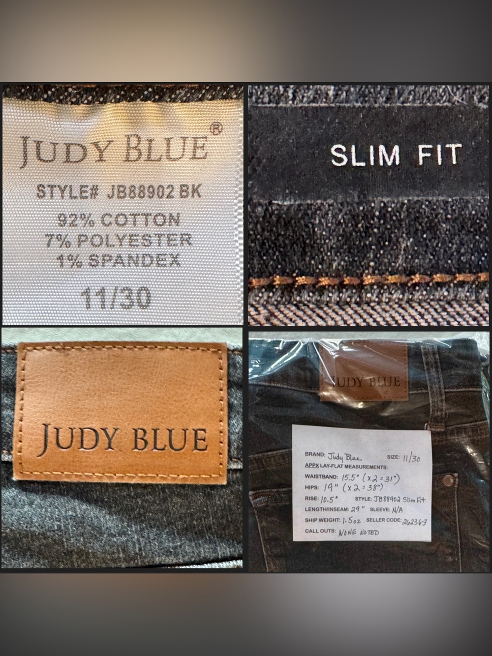Judy Blue Jeans Slim Fit Black JB88902 (11/30) - Picture 5 of 17